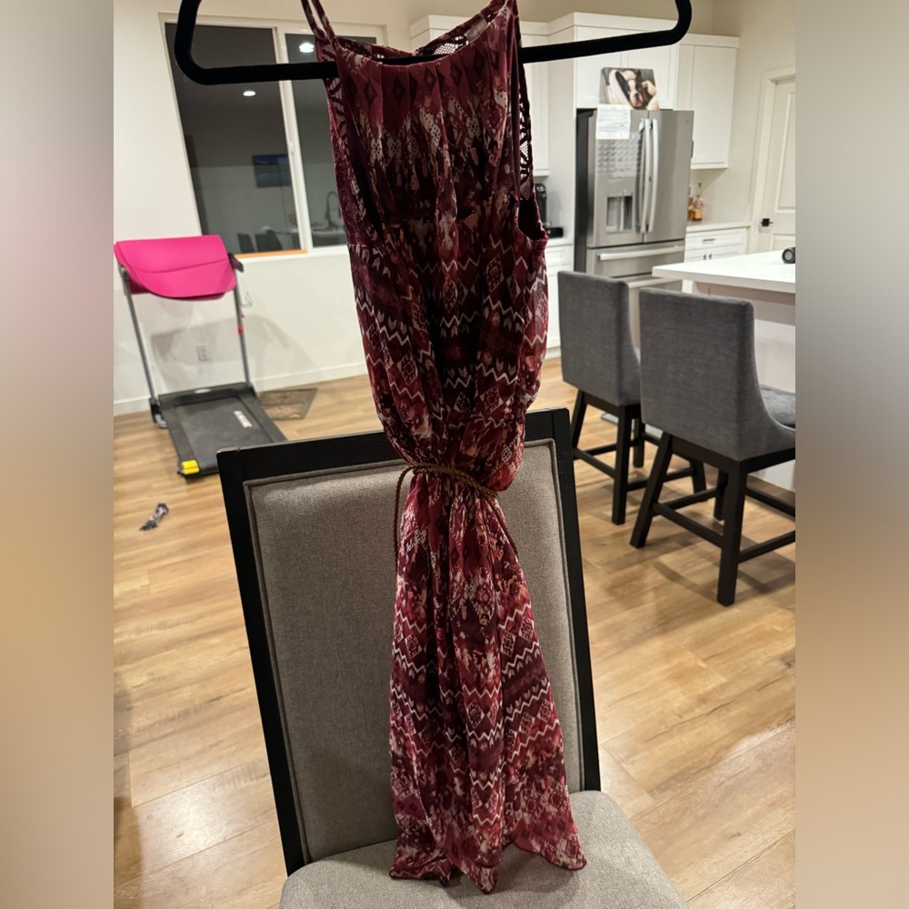 Spaghetti strap Aztec print dress